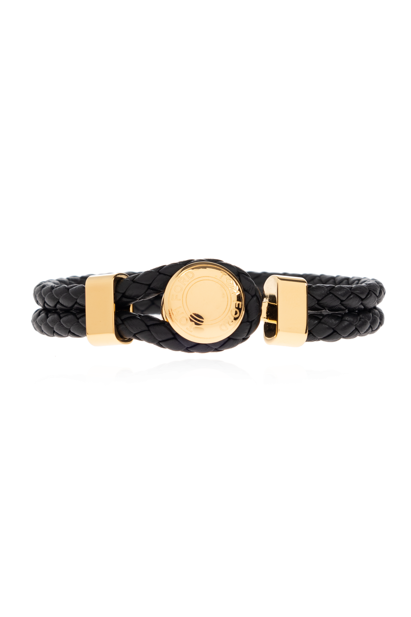 【関税＆送料込み】Tom Ford Black And Gold Leather Bracelet Tom Ford Leather bracelet | Men's Jewelery | Vitkac